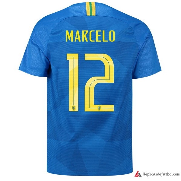 Camiseta Seleccion Brasil Segunda equipación Marcelo 2018 Azul